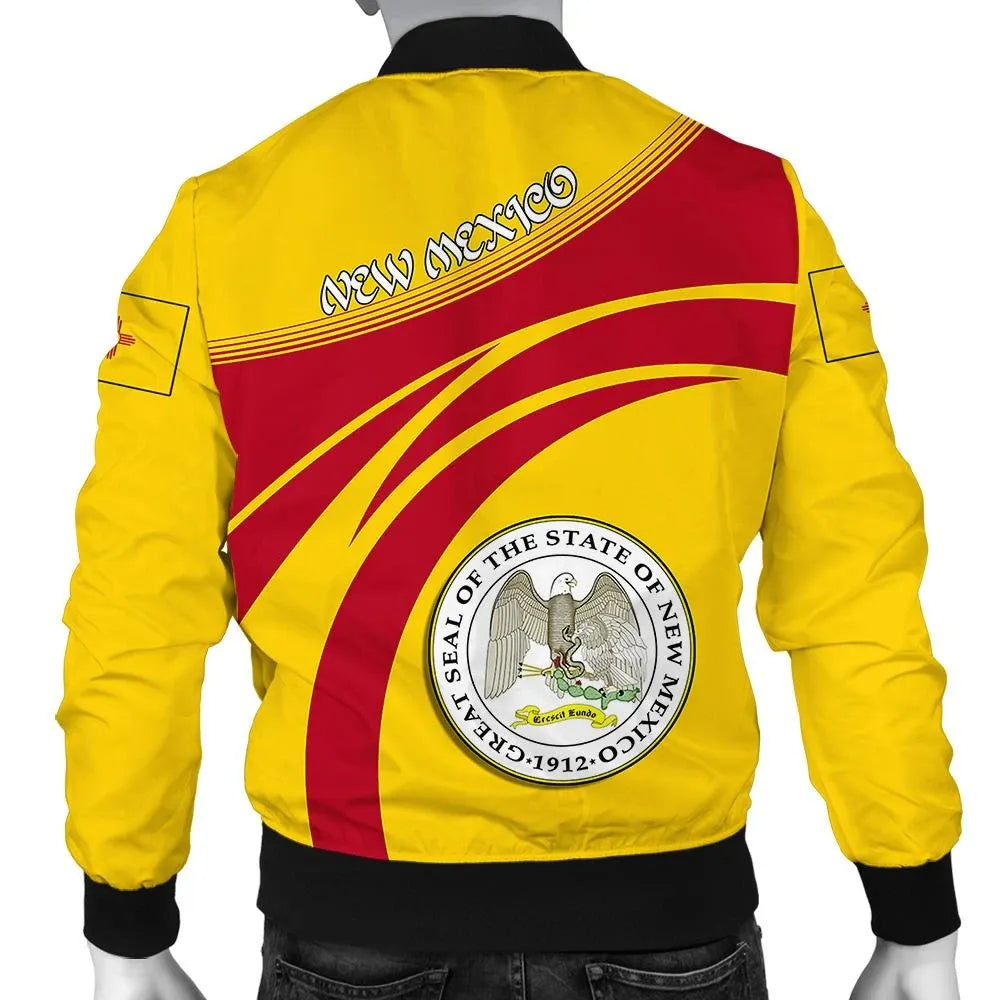 New Mexico Coat Of Arms Men Bomber Jacket Sticket RLT13 - Wonder Print Shop