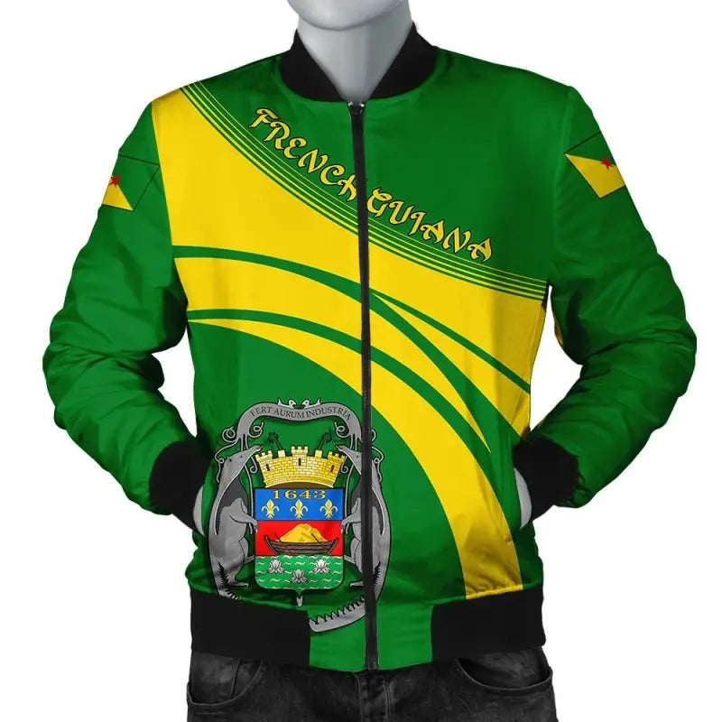 French Guiana Coat Of Arms Men Bomber Jacket Cricket RLT8 - Wonder Print Shop