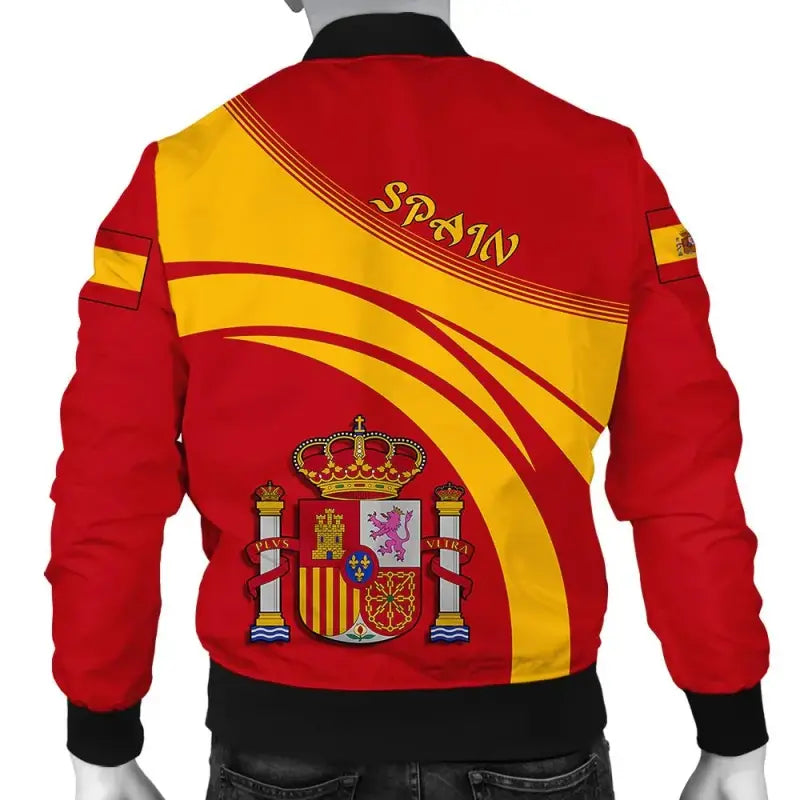 Spain Coat Of Arms Men Bomber Jacket Sticket RLT12 - Wonder Print Shop