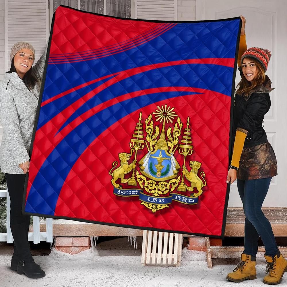 Cambodia Coat Of Arms Premium Quilt Cricket RLT7 - Wonder Print Shop