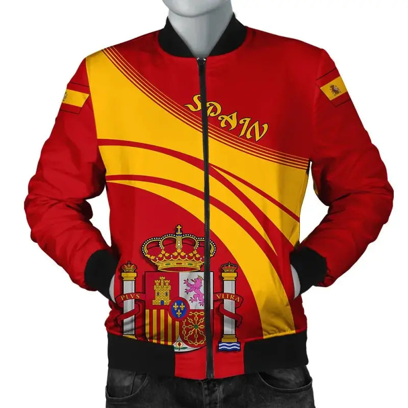 Spain Coat Of Arms Men Bomber Jacket Sticket RLT12 - Wonder Print Shop