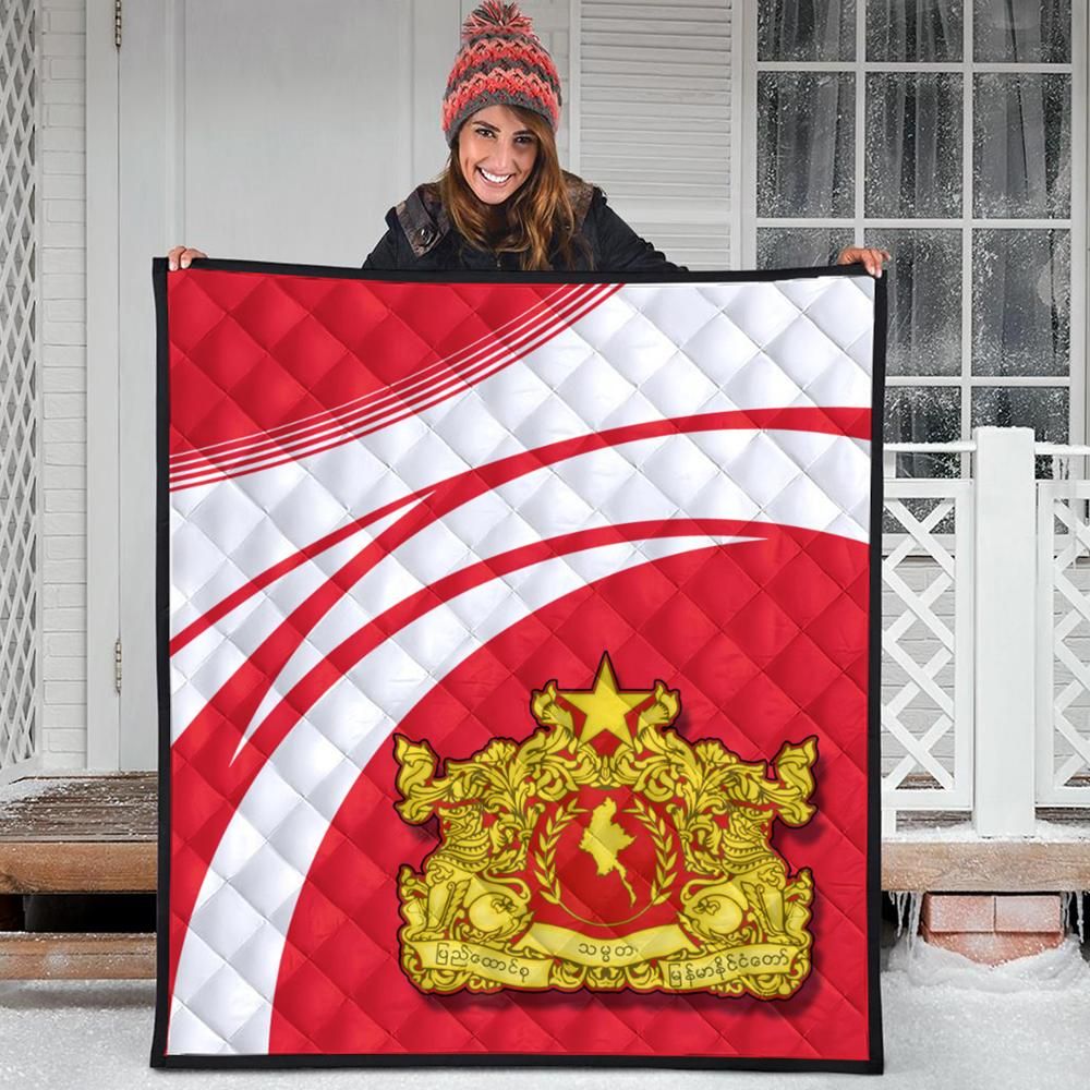Myanmar Coat Of Arms Premium Quilt Cricket RLT7 - Wonder Print Shop