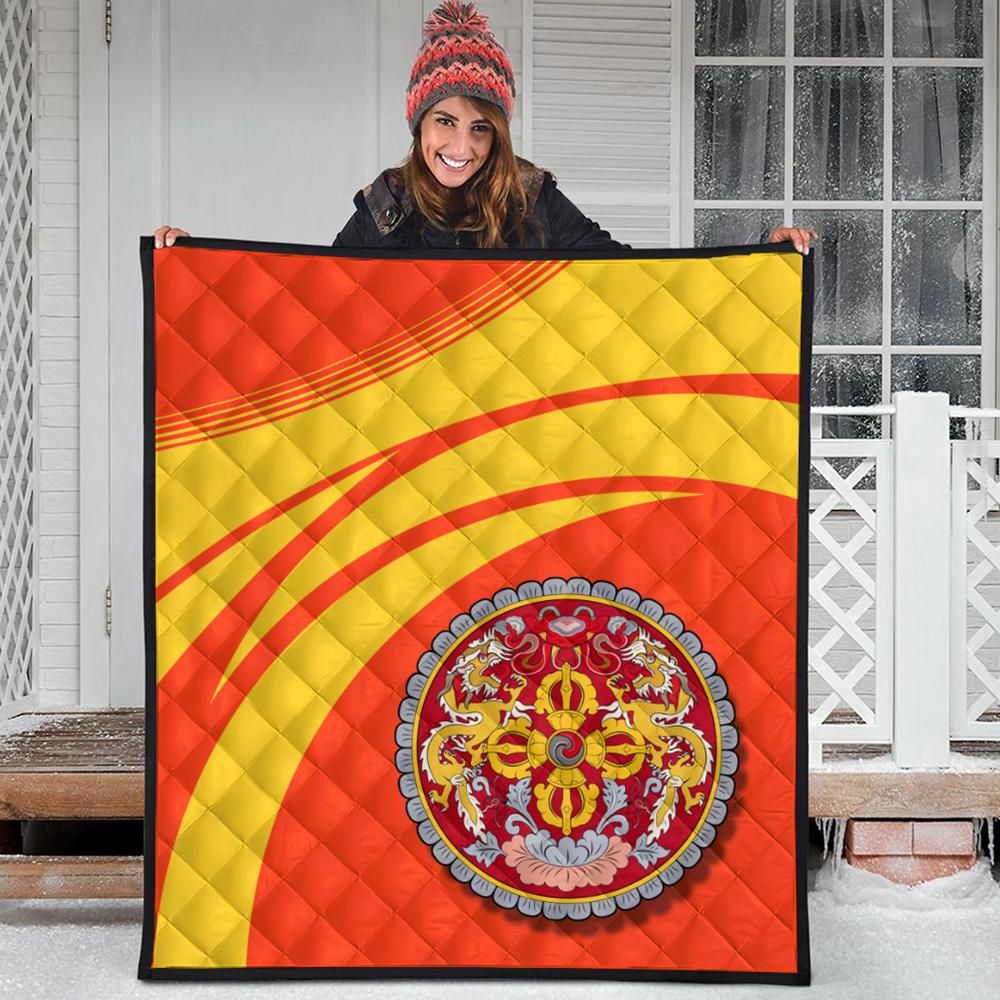 Bhutan Coat Of Arms Premium Quilt Cricket RLT6 - Wonder Print Shop