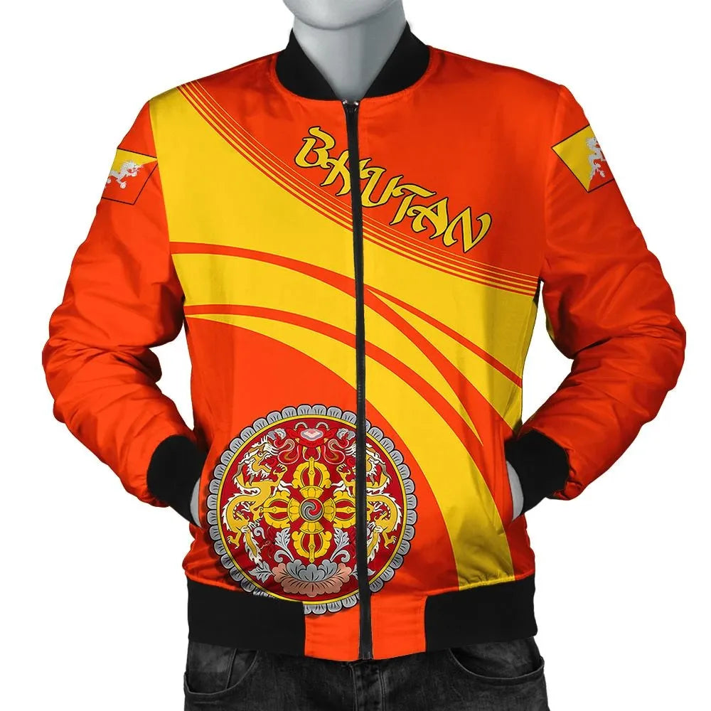 Bhutan Coat Of Arms Men Bomber Jacket Cricket RLT6 - Wonder Print Shop