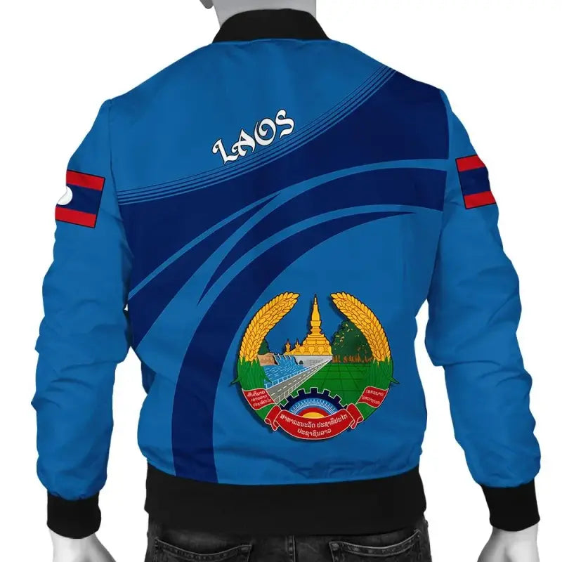 Laos Coat Of Arms Men Bomber Jacket Sticket RLT8 - Wonder Print Shop