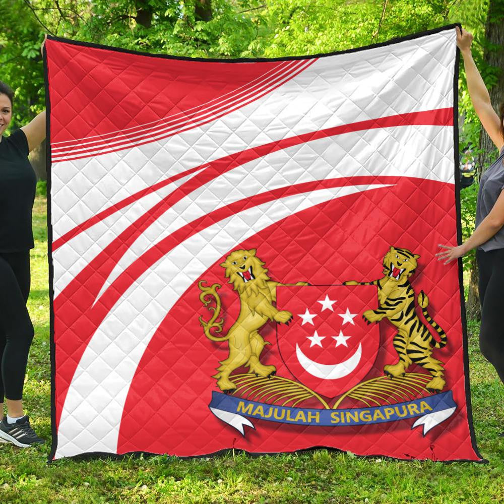 Singapore Coat Of Arms Premium Quilt Cricket RLT13 - Wonder Print Shop