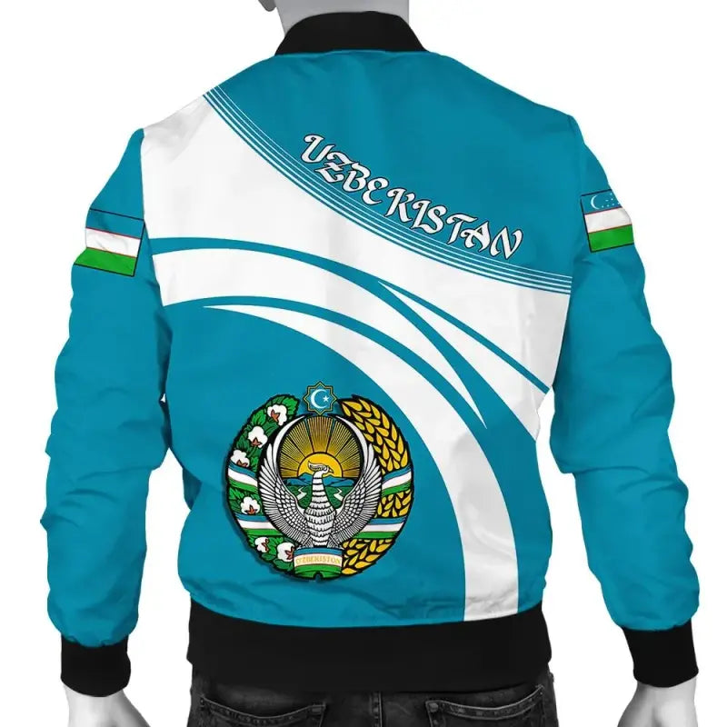 Uzbekistan Coat Of Arms Men Bomber Jacket Cricket RLT12 - Wonder Print Shop