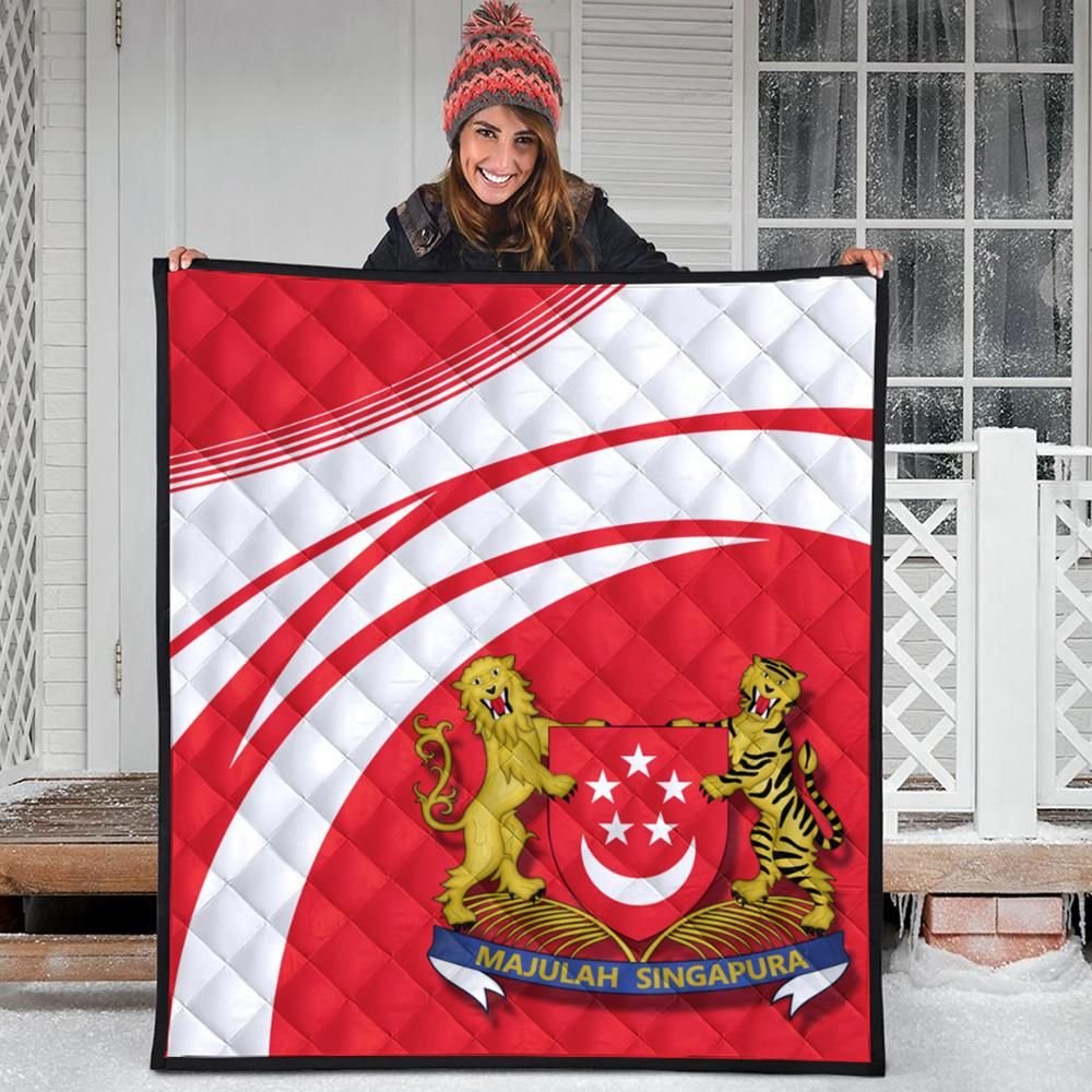 Singapore Coat Of Arms Premium Quilt Cricket RLT13 - Wonder Print Shop