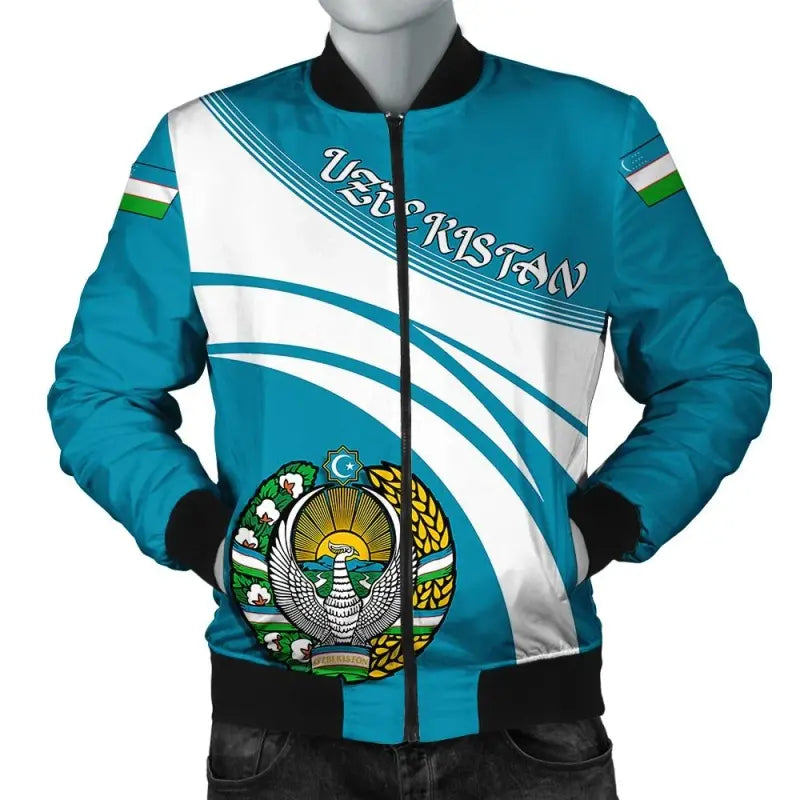 Uzbekistan Coat Of Arms Men Bomber Jacket Cricket RLT12 - Wonder Print Shop