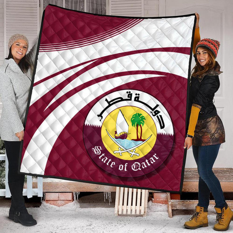 Qatar Coat Of Arms Premium Quilt Cricket RLT12 - Wonder Print Shop
