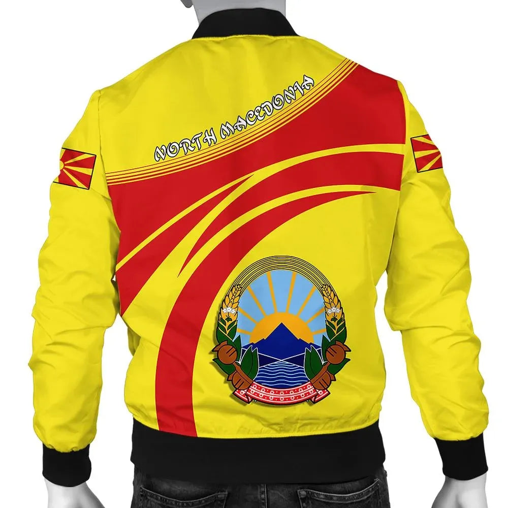 North Macedonia Coat Of Arms Men Bomber Jacket Cricket RLT7 - Wonder Print Shop