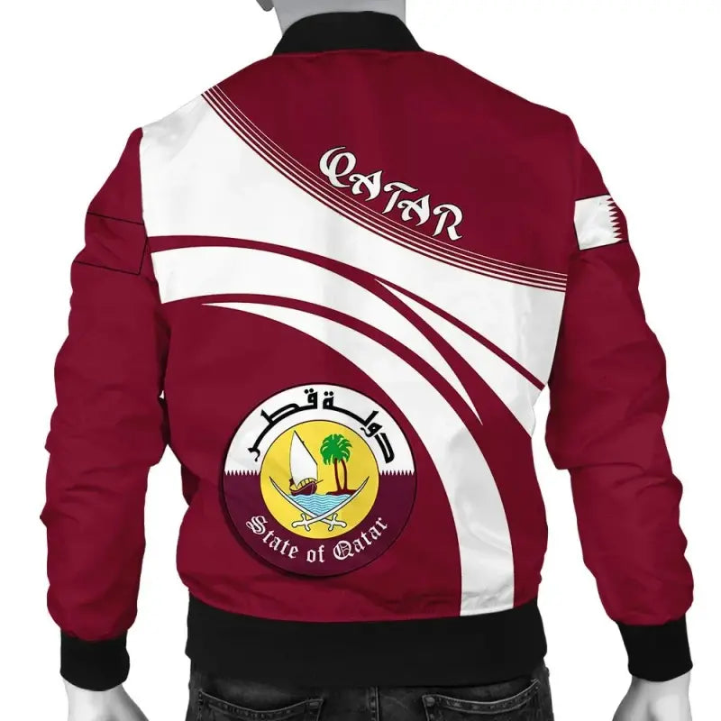 Qatar Coat Of Arms Men Bomber Jacket Sticket RLT12 - Wonder Print Shop