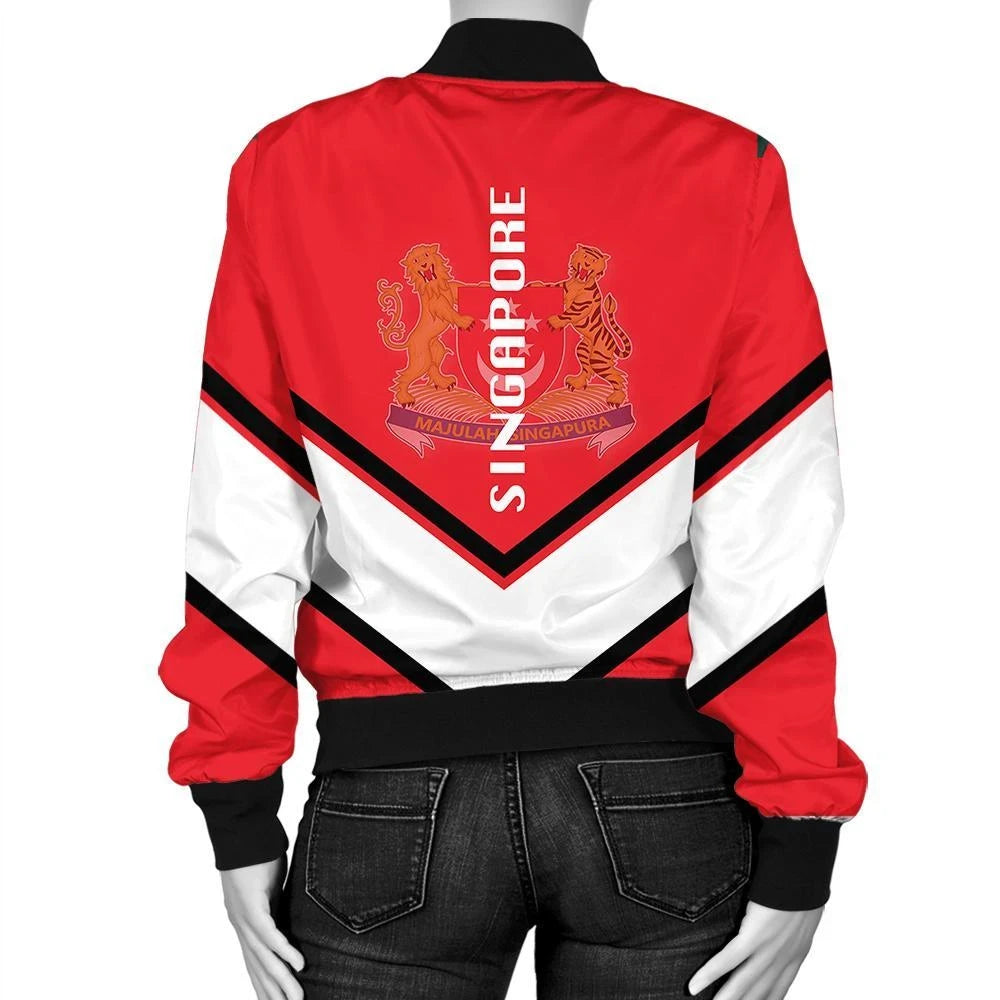 Singapore Coat Of Arms Women Bomber Lucian RLT13 - Wonder Print Shop