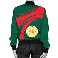 Bangladesh Coat Of Arms Women Bomber Jacket Cricket RLT6 - Wonder Print Shop