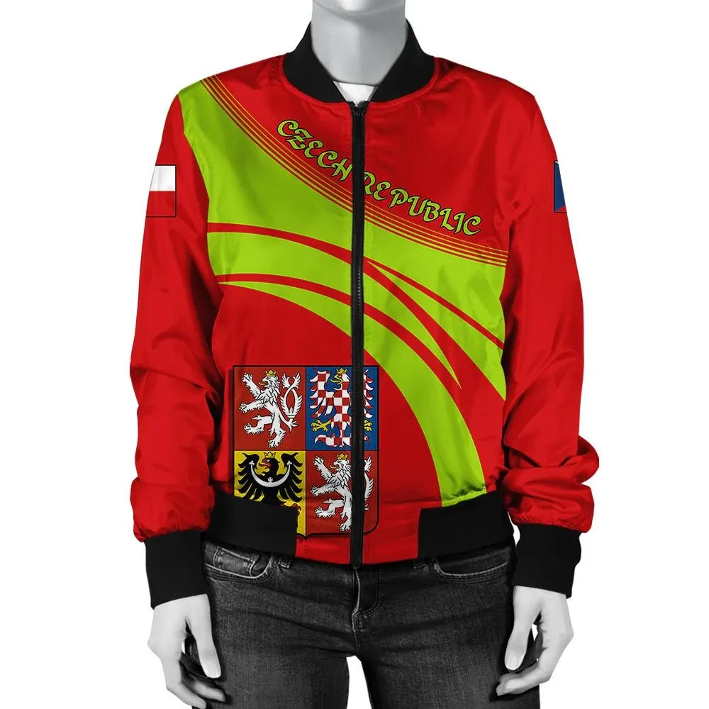 Czech Republic Coat Ofrms  Women Bomber Jacket Sticket RLT13 - Wonder Print Shop