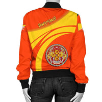 Bhutan Coat Of Arms Women Bomber Jacket Cricket RLT6 - Wonder Print Shop