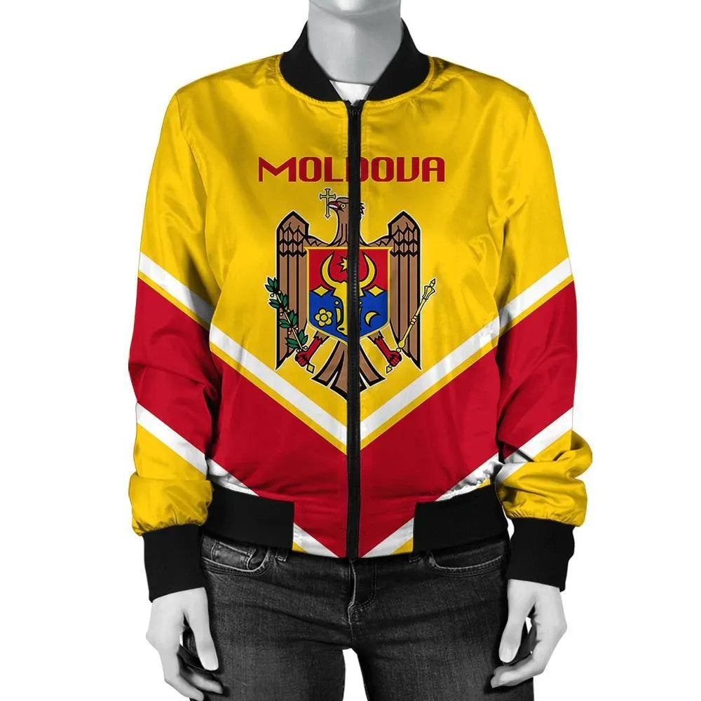 Moldova Coat Of Arms Women Bomber LucianW RLT13 - Wonder Print Shop