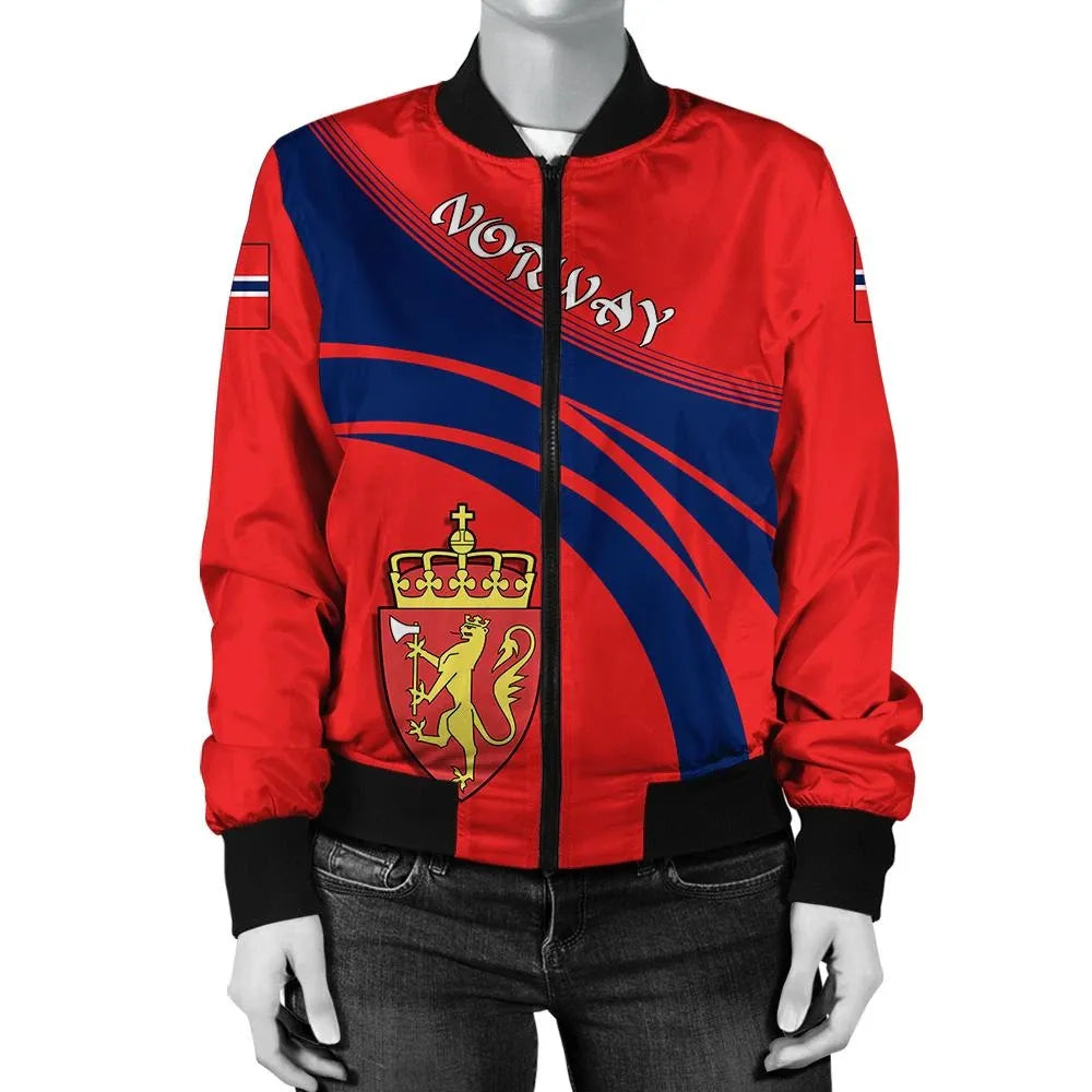 Norway Coat Of Arms Women Bomber Jacket Cricket RLT7 - Wonder Print Shop