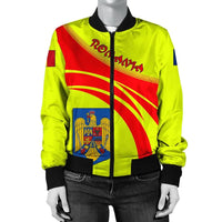 Romania Coat Of Arms Women Bomber Jacket Sticket RLT13 - Wonder Print Shop