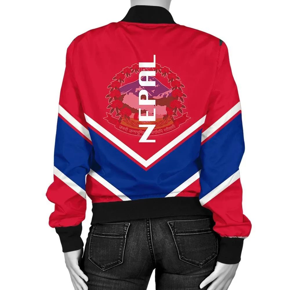 Nepal Coat Of Arms Women Bomber Lucian RLT7 - Wonder Print Shop
