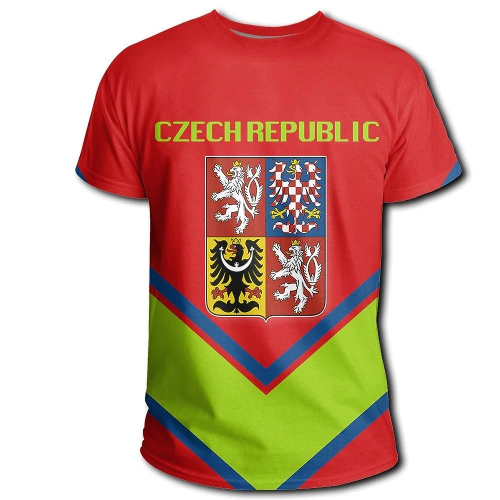 Czech Republic Coat Of Arms T Shirt Lucian Style RLT13 - Wonder Print Shop