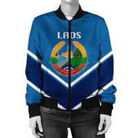 Laos Coat Of Arms Women Bomber Lucian RLT8 - Wonder Print Shop