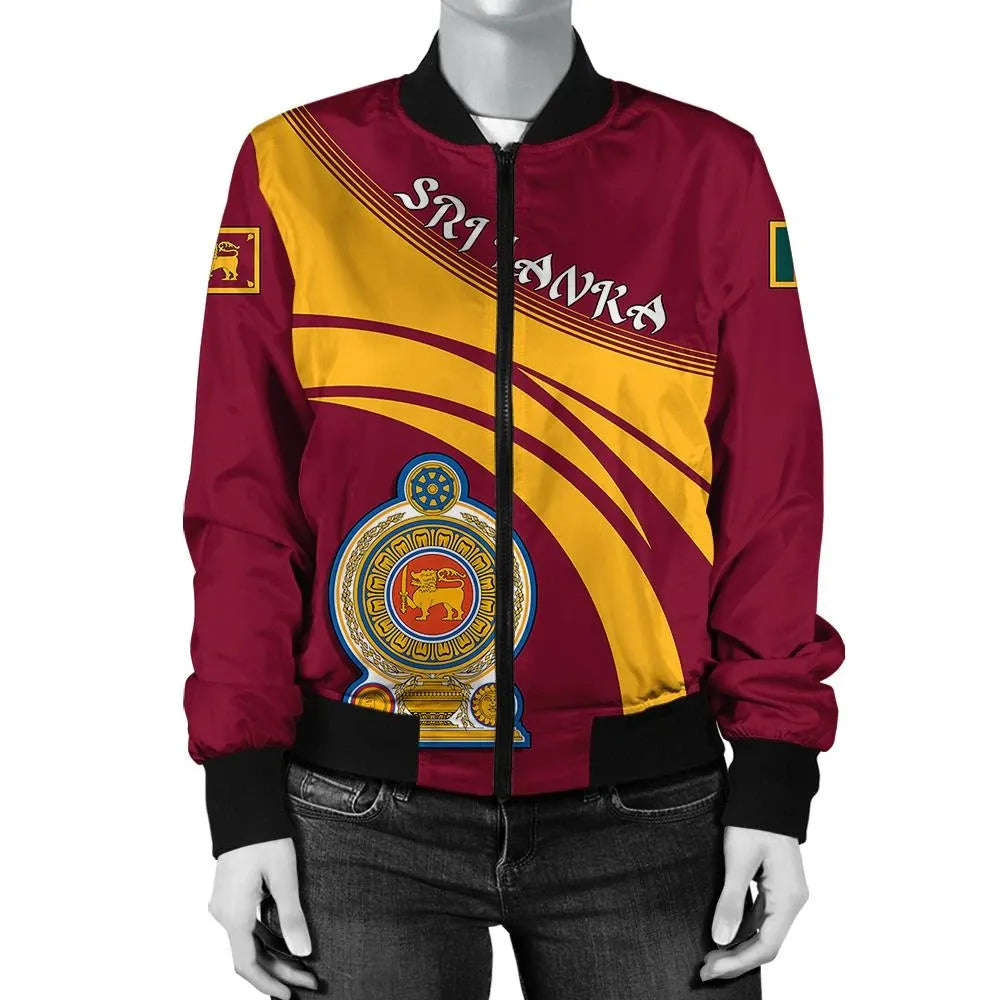 Sri Lanka Coat Of Arms Women Bomber Jacket Cricket RLT7 - Wonder Print Shop