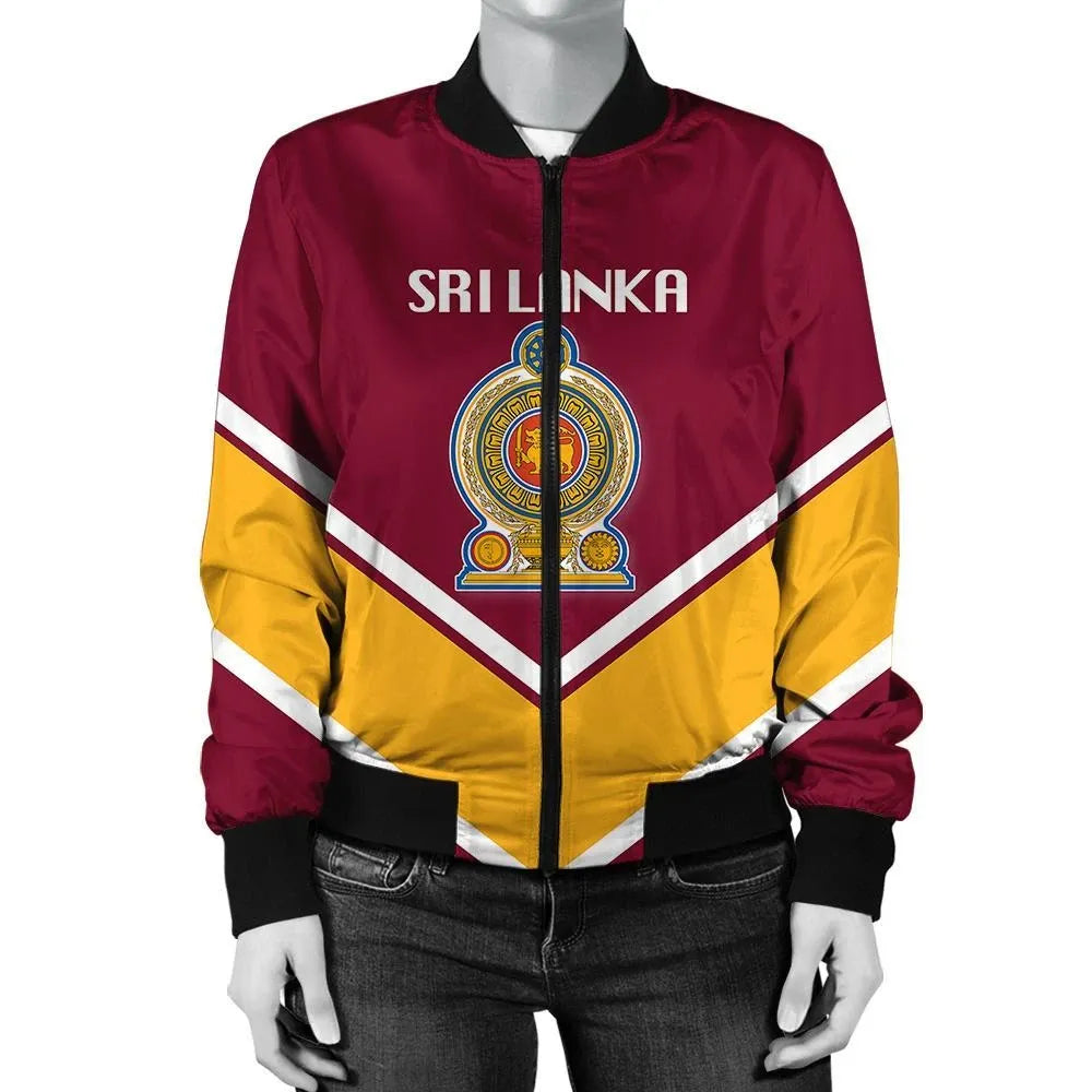 Sri Lanka Coat Of Arms Women Bomber Lucian RLT7 - Wonder Print Shop