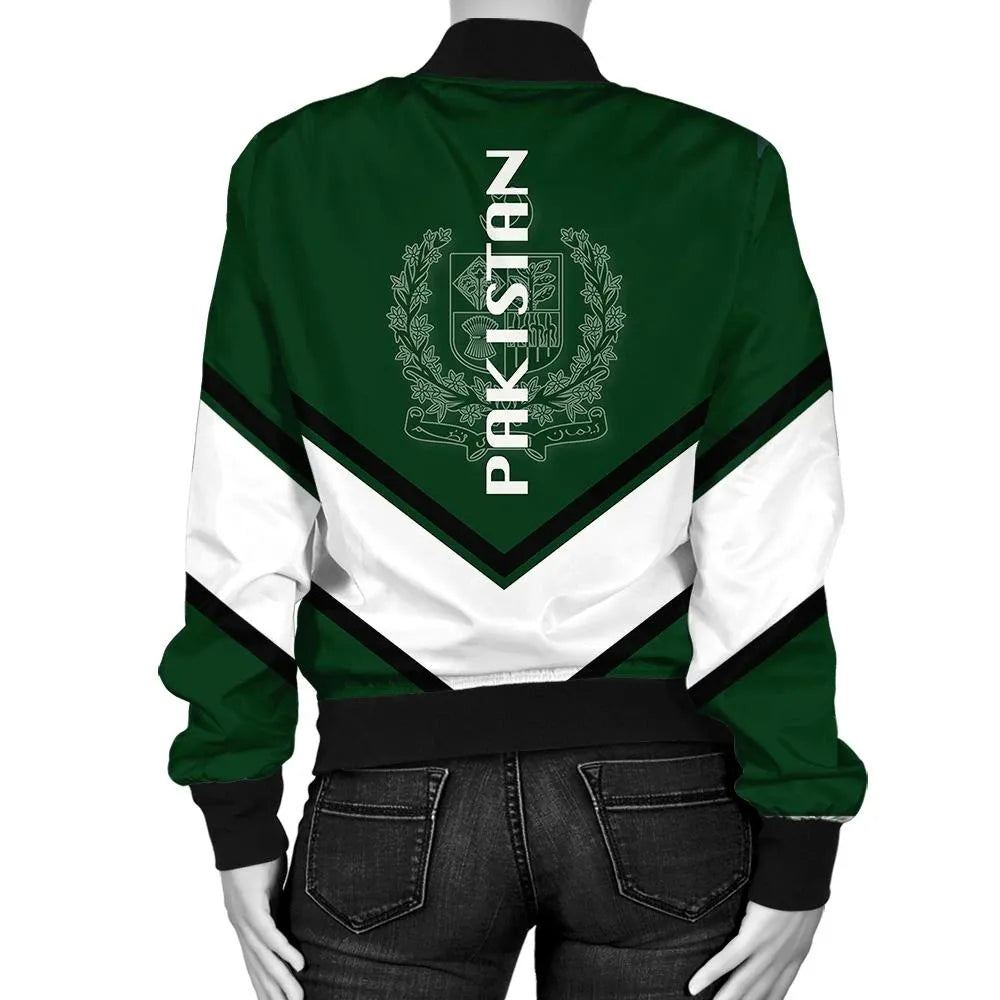 Pakistan Coat Of Arms Women Bomber Lucian RLT13 - Wonder Print Shop