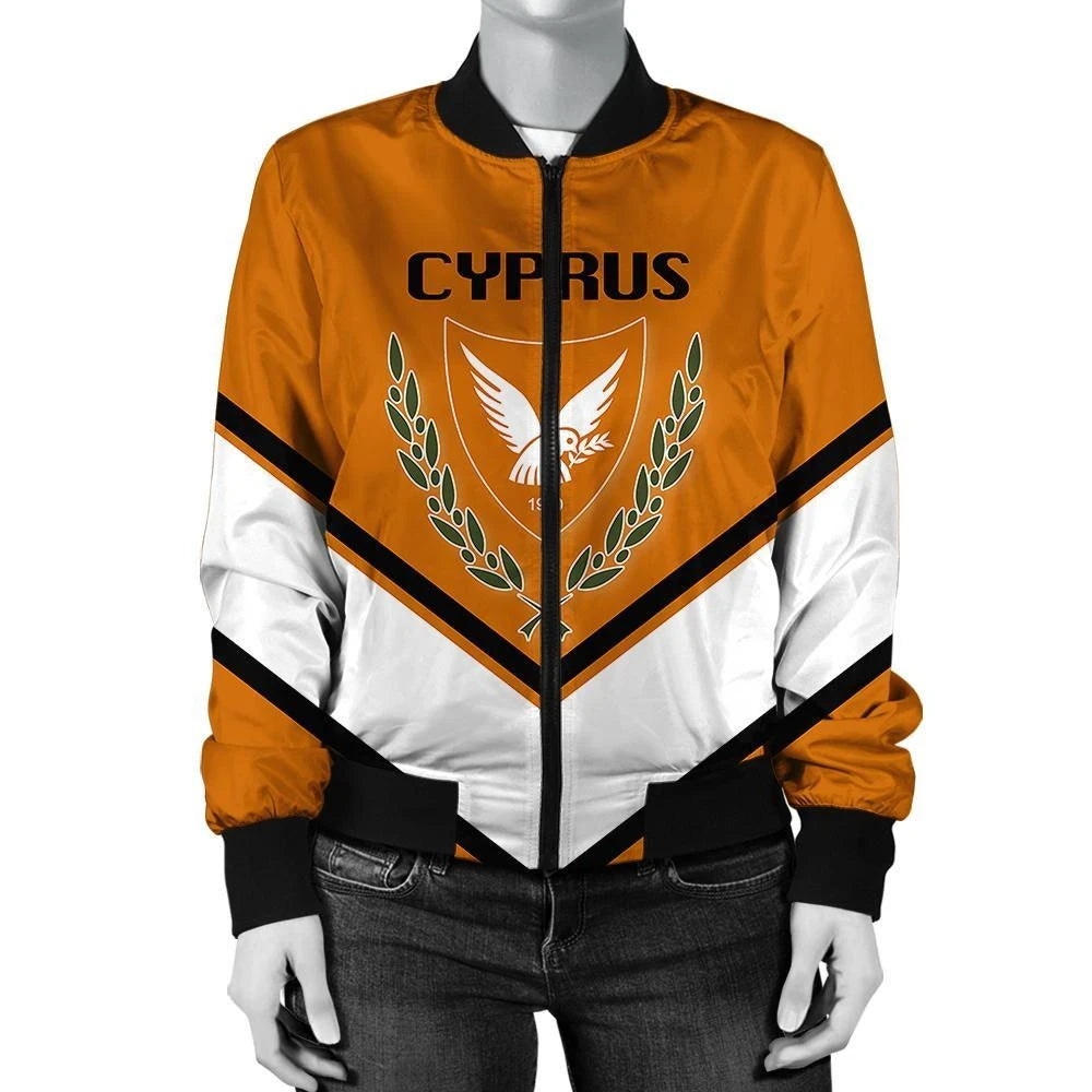 Cyprus Coat Of Arms Women Bomber Lucian RLT13 - Wonder Print Shop
