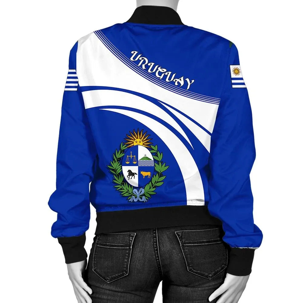 Uruguay Coat Of Arms Women Bomber Jacket Cricket RLT6 - Wonder Print Shop