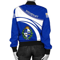 Uruguay Coat Of Arms Women Bomber Jacket Cricket RLT6 - Wonder Print Shop