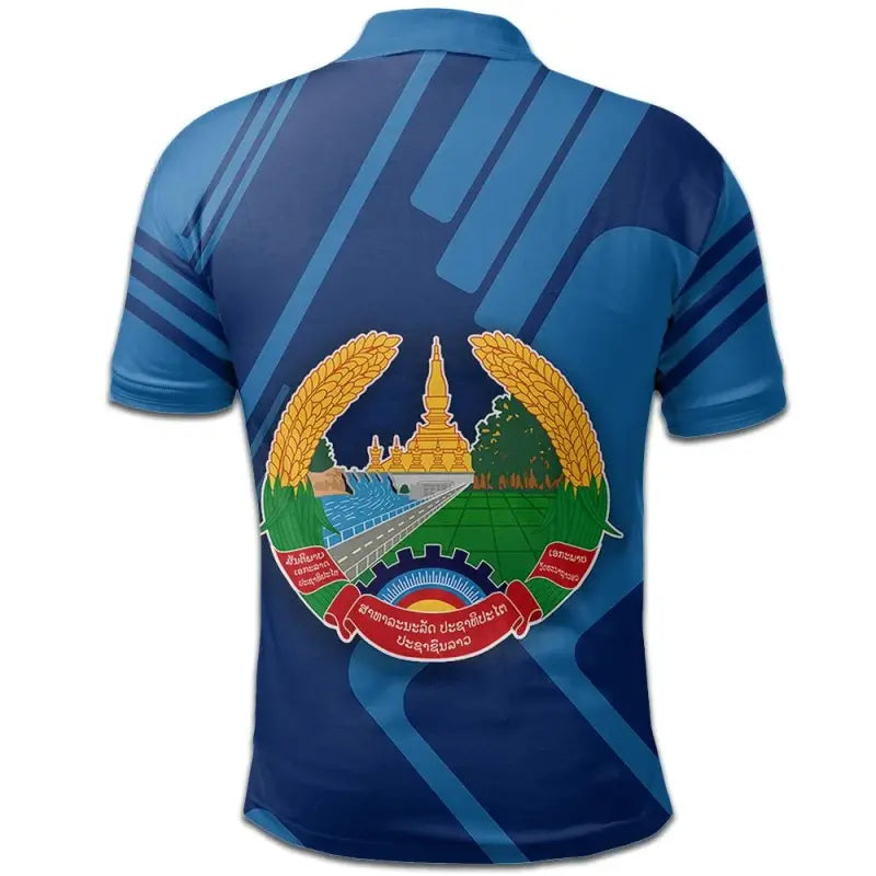 Laos Polo Shirt Coat Of Arms Rockie RLT8 - Wonder Print Shop