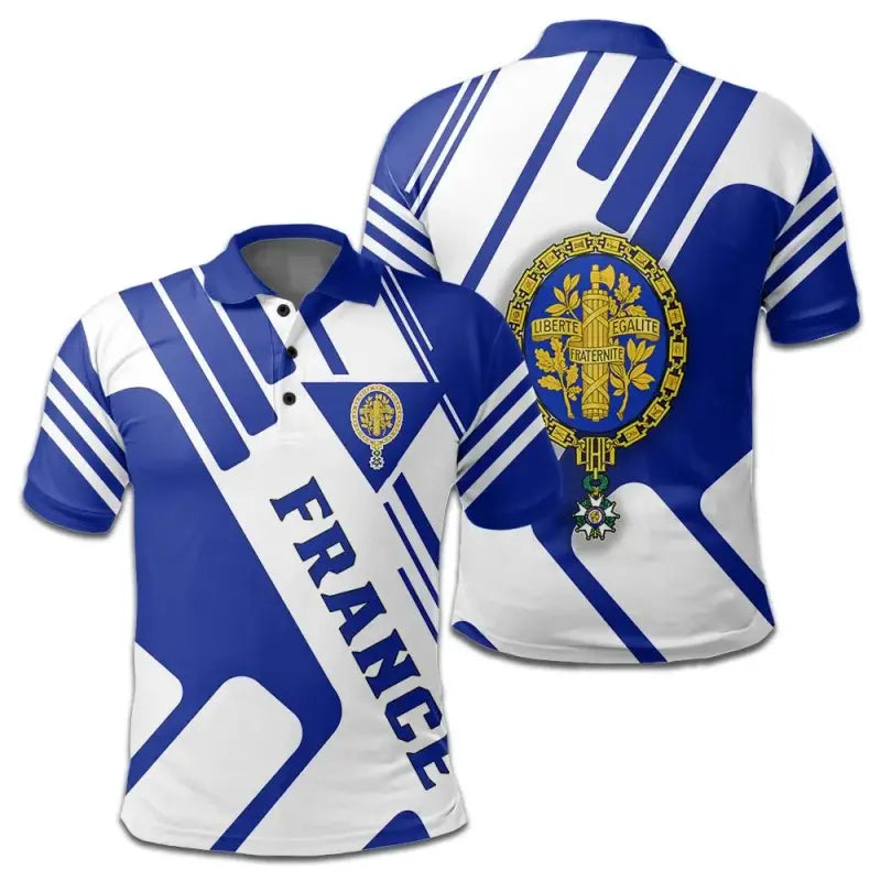 France Polo Shirt Coat Of Arms Rockie RLT12 - Wonder Print Shop