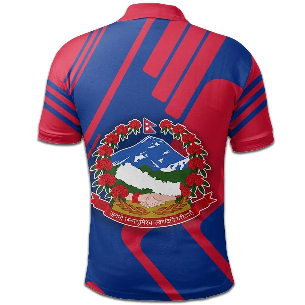 Nepal Polo Shirt Coat Of Arms Rockie RLT7 - Wonder Print Shop