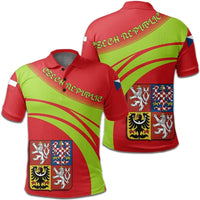 Czech Republic Coat Ofrms Polo Shirt Cricket Style RLT13 - Wonder Print Shop