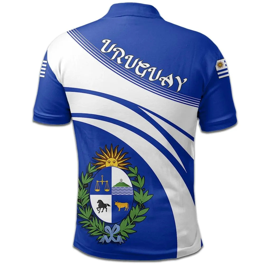 Uruguay Polo Shirt Coat Of Arms Cricket Style RLT6 - Wonder Print Shop