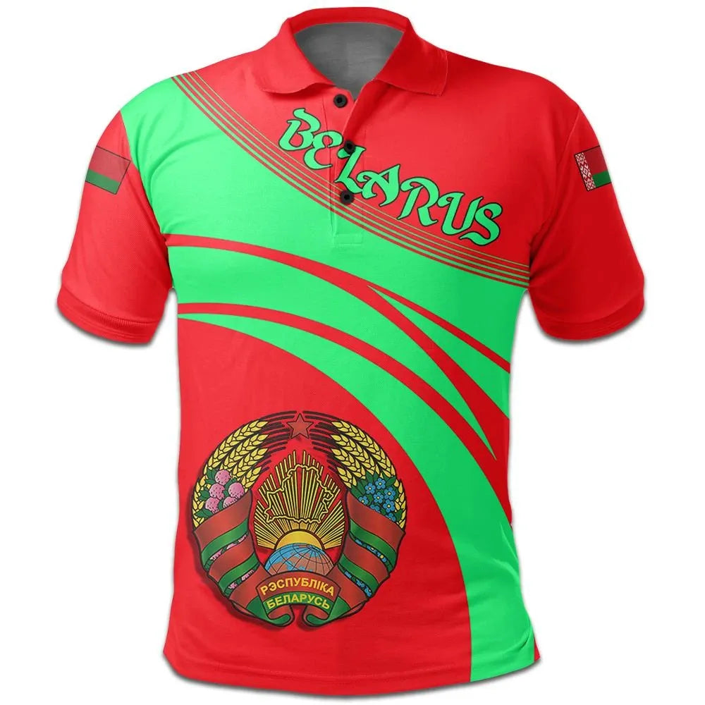 Belarus Polo Shirt Coat Of Arms Cricket Style RLT6 - Wonder Print Shop