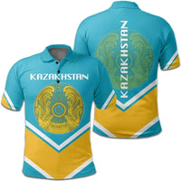 Kazakhstan Coat Of Arms Polo Lucian Style RLT8 - Wonder Print Shop