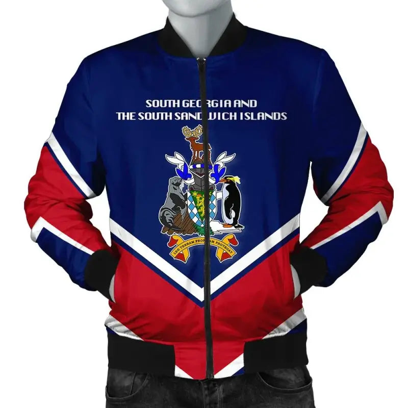 South Georgia and the South Sandwich Islands Coat Of Arms Men Bomber Jacket Lucian Style RLT12 - Wonder Print Shop