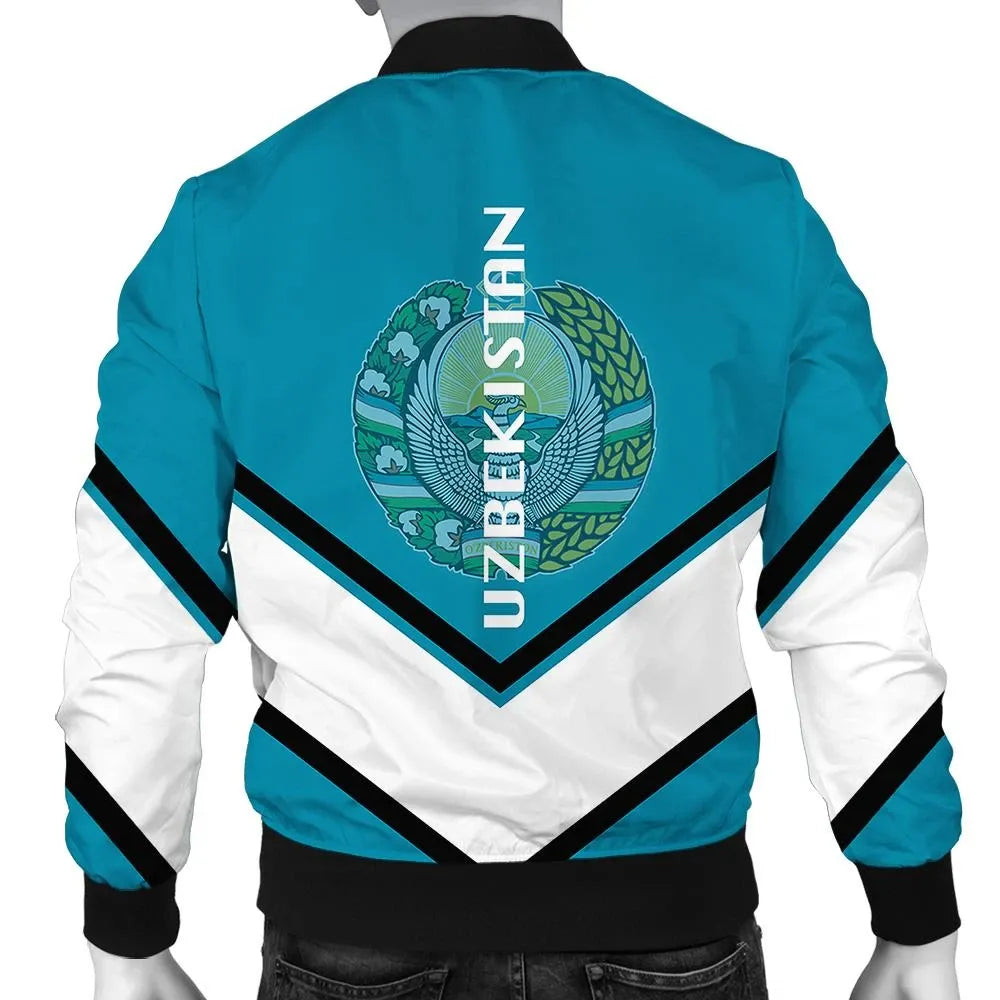 Uzbekistan Coat Of Arms Men Bomber Jacket Lucian Style RLT12 - Wonder Print Shop