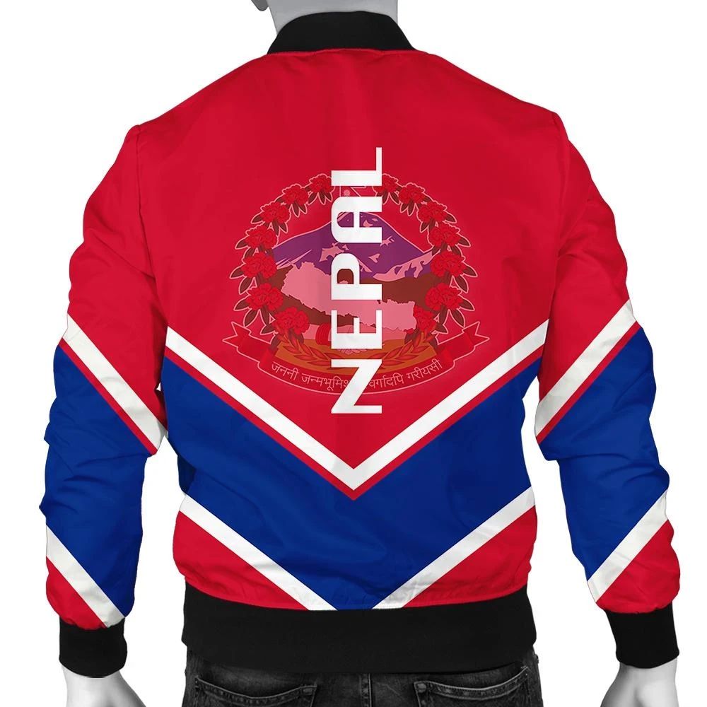 Nepal Coat Of Arms Men Bomber Jacket Lucian Style RLT7 - Wonder Print Shop