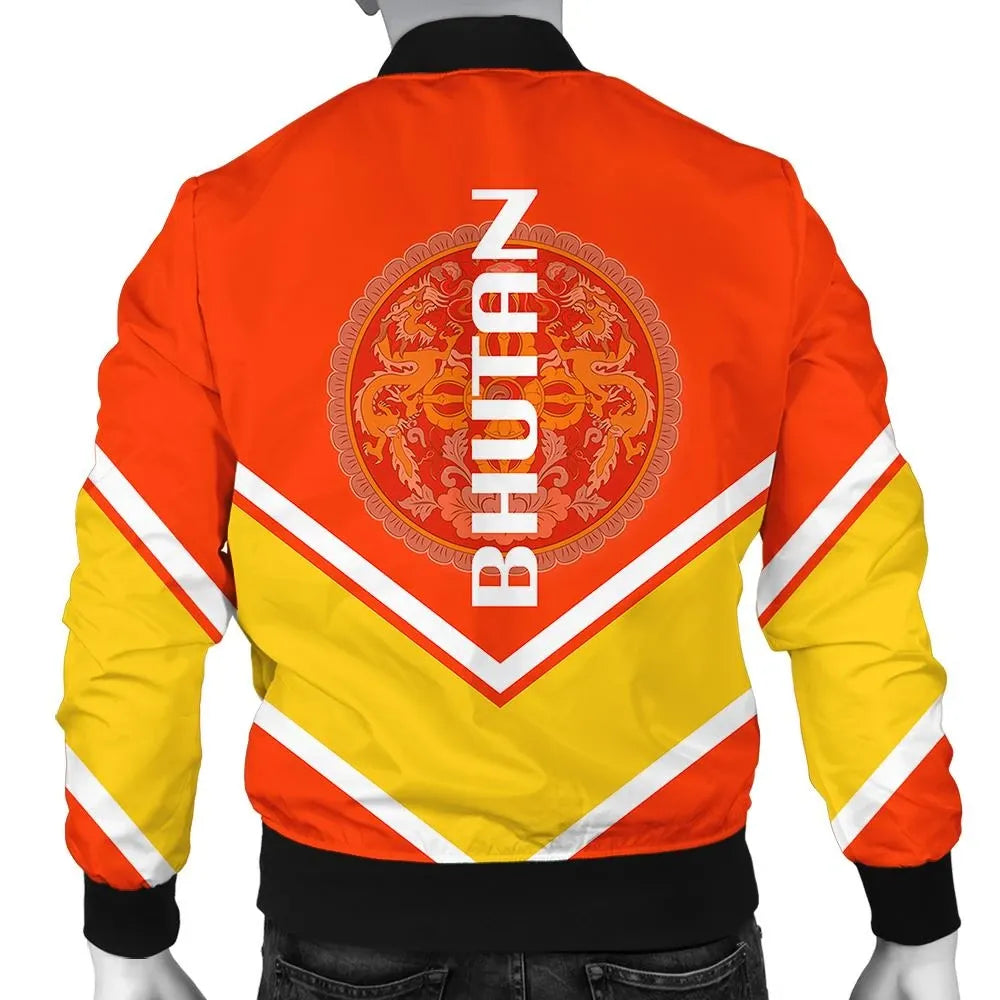 Bhutan Coat Of Arms Men Bomber Jacket Lucian Style RLT6 - Wonder Print Shop