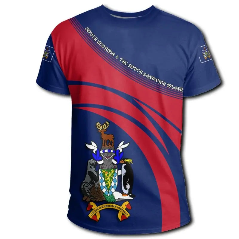 South Georgia and the South Sandwich Islands Coat Of Arms T Shirt Cricket Style RLT12 - Wonder Print Shop