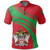 Saint Kitts and Nevis Polo Shirt Coat Of Arms Cricket Style RLT6 - Wonder Print Shop