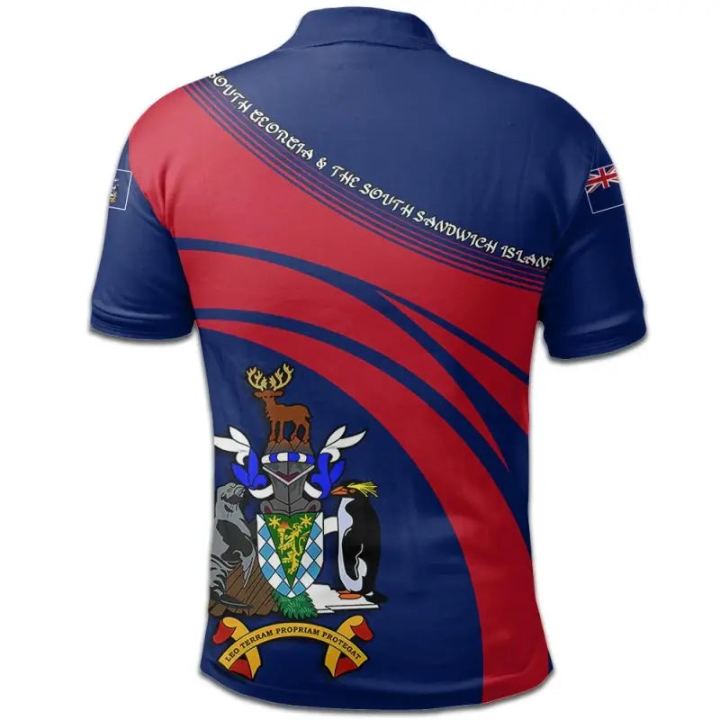South Georgia and the South Sandwich Islands Polo Shirt Coat Of Arms Cricket Style RLT12 - Wonder Print Shop