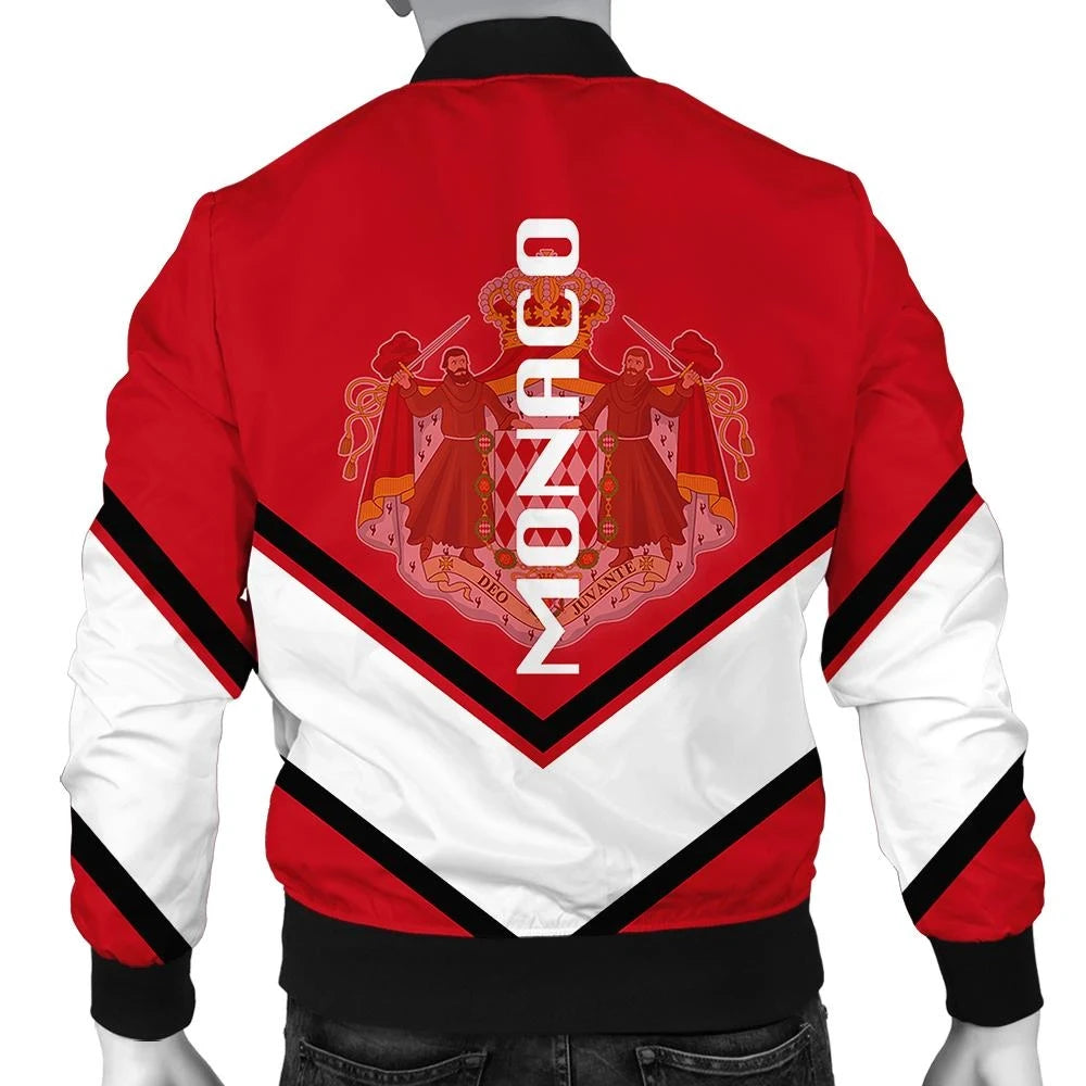 Monaco Coat Of Arms Men Bomber Jacket Lucian Style RLT6 - Wonder Print Shop