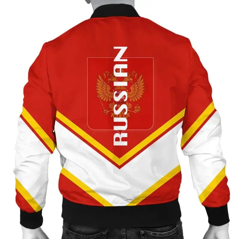Russian Coat Of Arms Men Bomber Jacket Lucian Style RLT12 - Wonder Print Shop