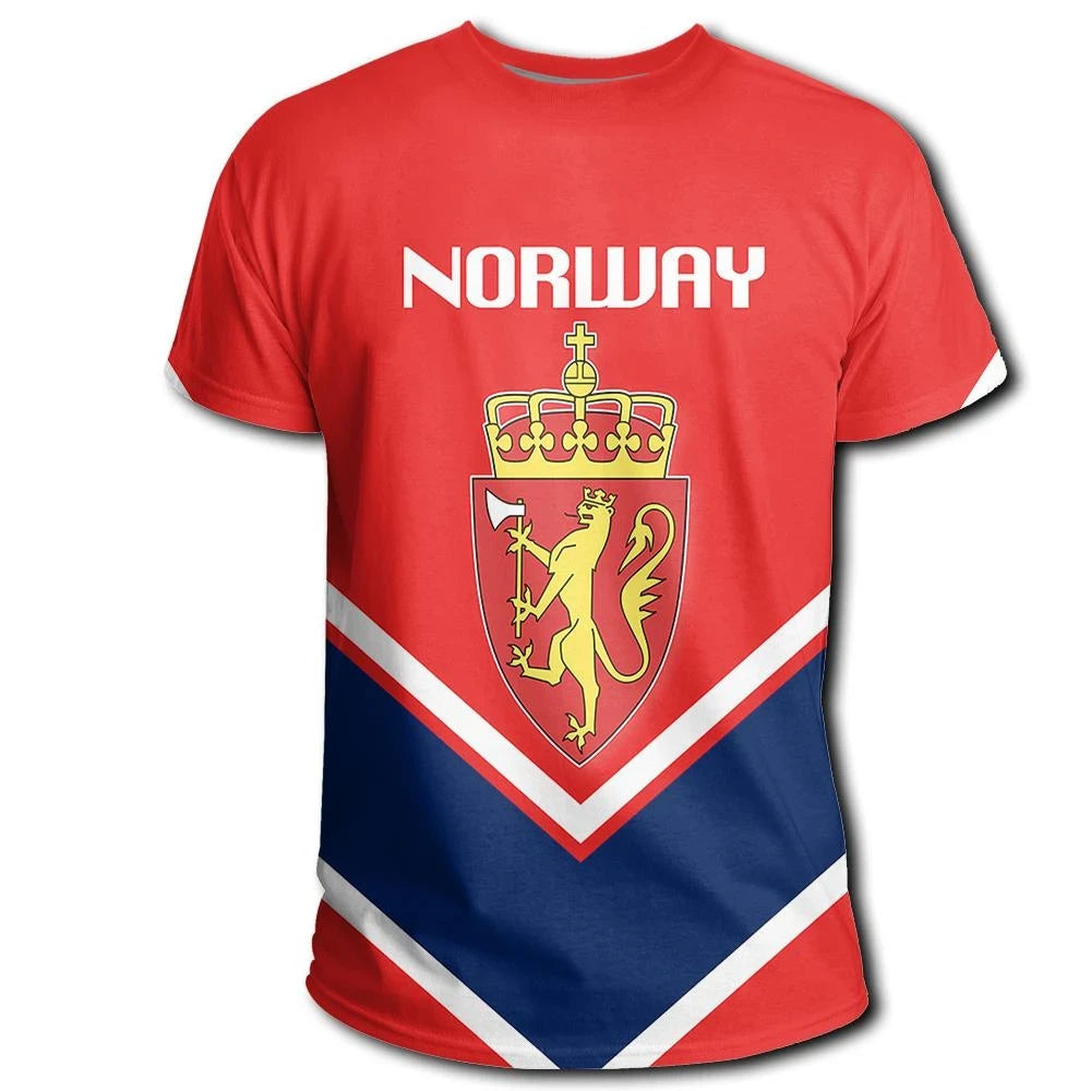 Norway Coat Of Arms T Shirt Lucian Style RLT7 - Wonder Print Shop