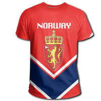 Norway Coat Of Arms T Shirt Lucian Style RLT7 - Wonder Print Shop